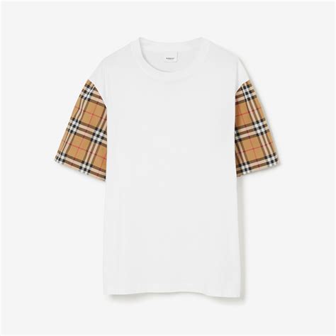 Check Sleeve Cotton T